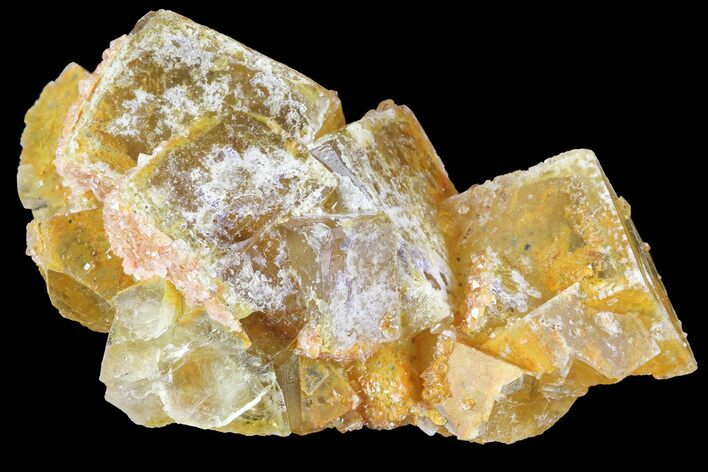 Yellow Cubic Fluorite/Quartz Crystal Cluster - Morocco #84295